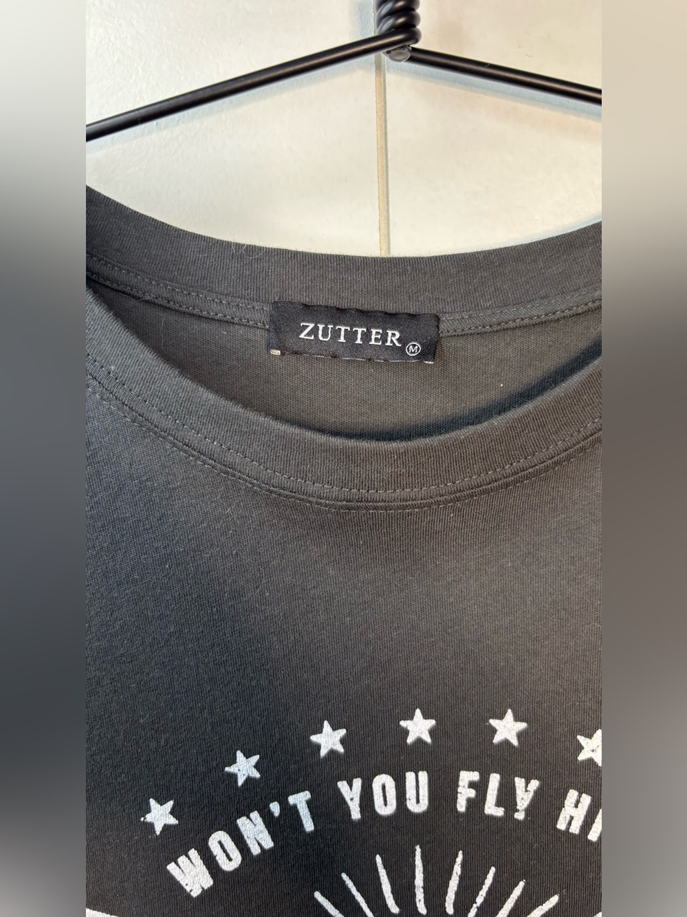 Zutter Free Bird America Graphic Sheer Boho Kaftan Top M - Picture 5 of 9